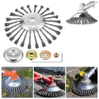 disco escova aço roçadeira, disco capina roçadeira gasolina, aço HS435 roçadeira, remove mato raízes roçadeira, disco limpeza terreno, roçadeira eixo 25mm acessório, capina sem esforço, disco escova sítio chácara, limpeza pesada roçadeira, disco escova grama grossa