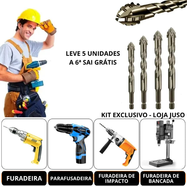 Kit Brocas Serrilhadas Excêntricas - TitanDrill Pro [COMPRE 5 LEVE 6]