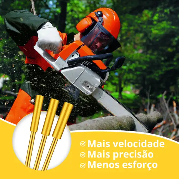 Kit Afiador Diamantado de Corrente para Motosserra - CortePro™