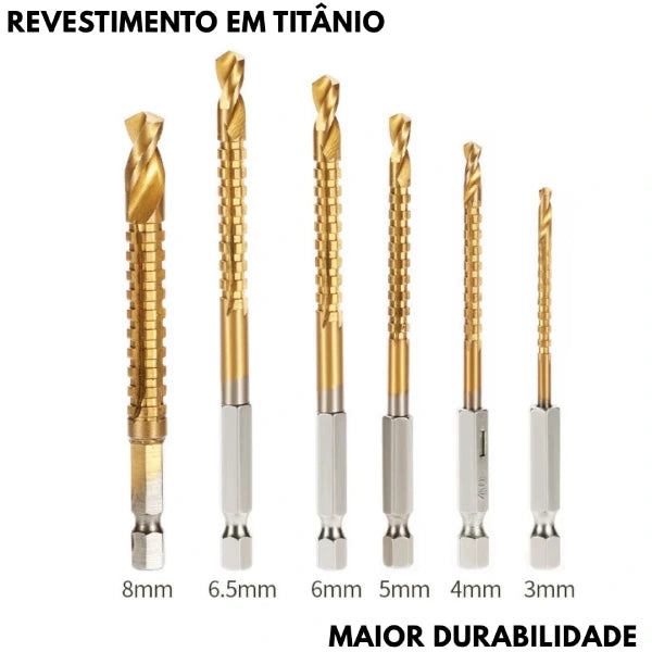 Brocas de TitaniumTwist 3 em 1 - Perfura, Corta e Lixa