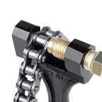 chave extratora pinos corrente, extrator corrente moto bike, ferramenta corrente 420 530, remove pino corrente moto, chave corrente bicicleta, manutenção corrente moto, extrator pino aço carbono, chave corrente portátil trilha, ferramenta manutenção bike moto, instalar pino corrente ferramenta
