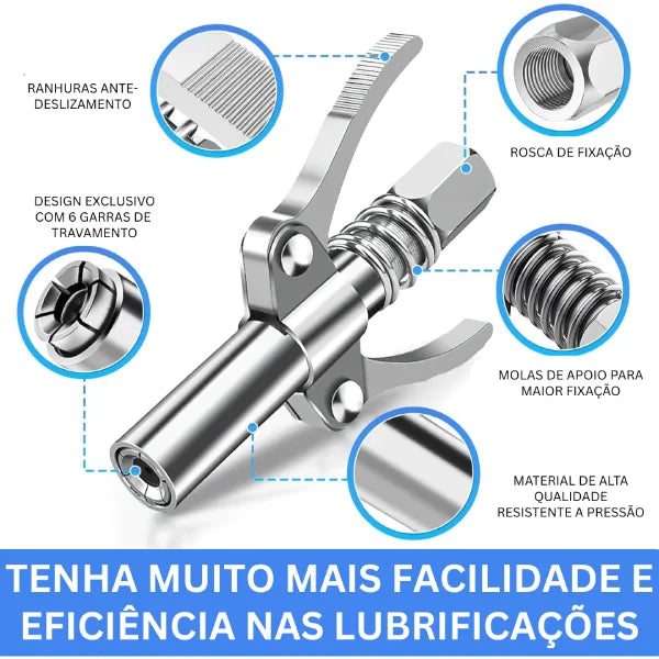 Pistola e Acoplador de Graxa de Alta Pressão - 2 em 1