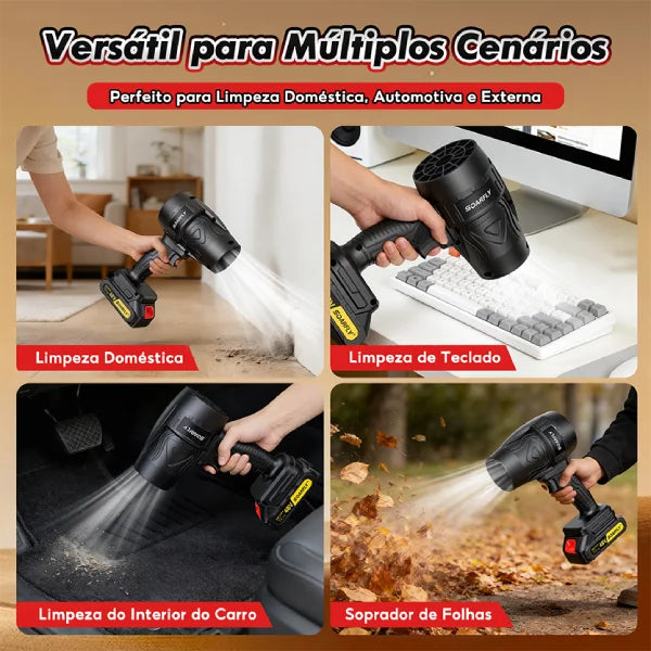 Soprador Turbo Portátil sem Fio 48V - SoarFly Limpeza Eficiente + 2 Baterias de brinde