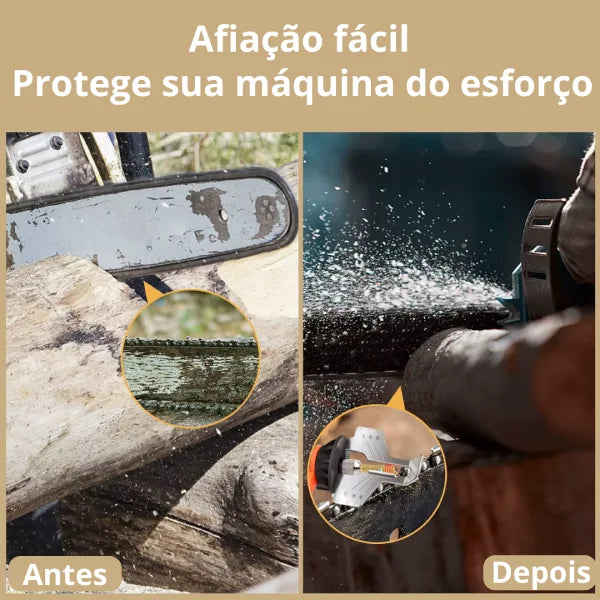 Kit Afiador Diamantado de Corrente para Motosserra - CortePro™