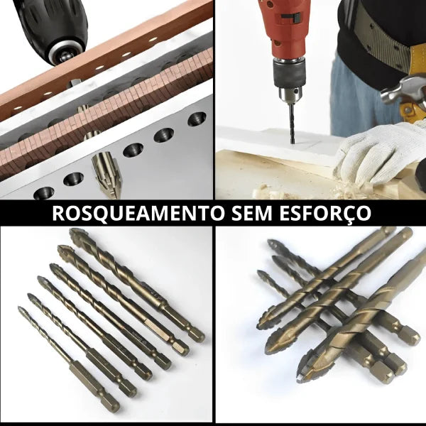 Kit Brocas Serrilhadas Excêntricas - TitanDrill Pro [COMPRE 5 LEVE 6]