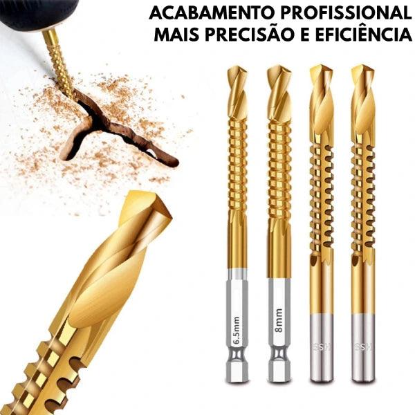 Brocas de TitaniumTwist 3 em 1 - Perfura, Corta e Lixa