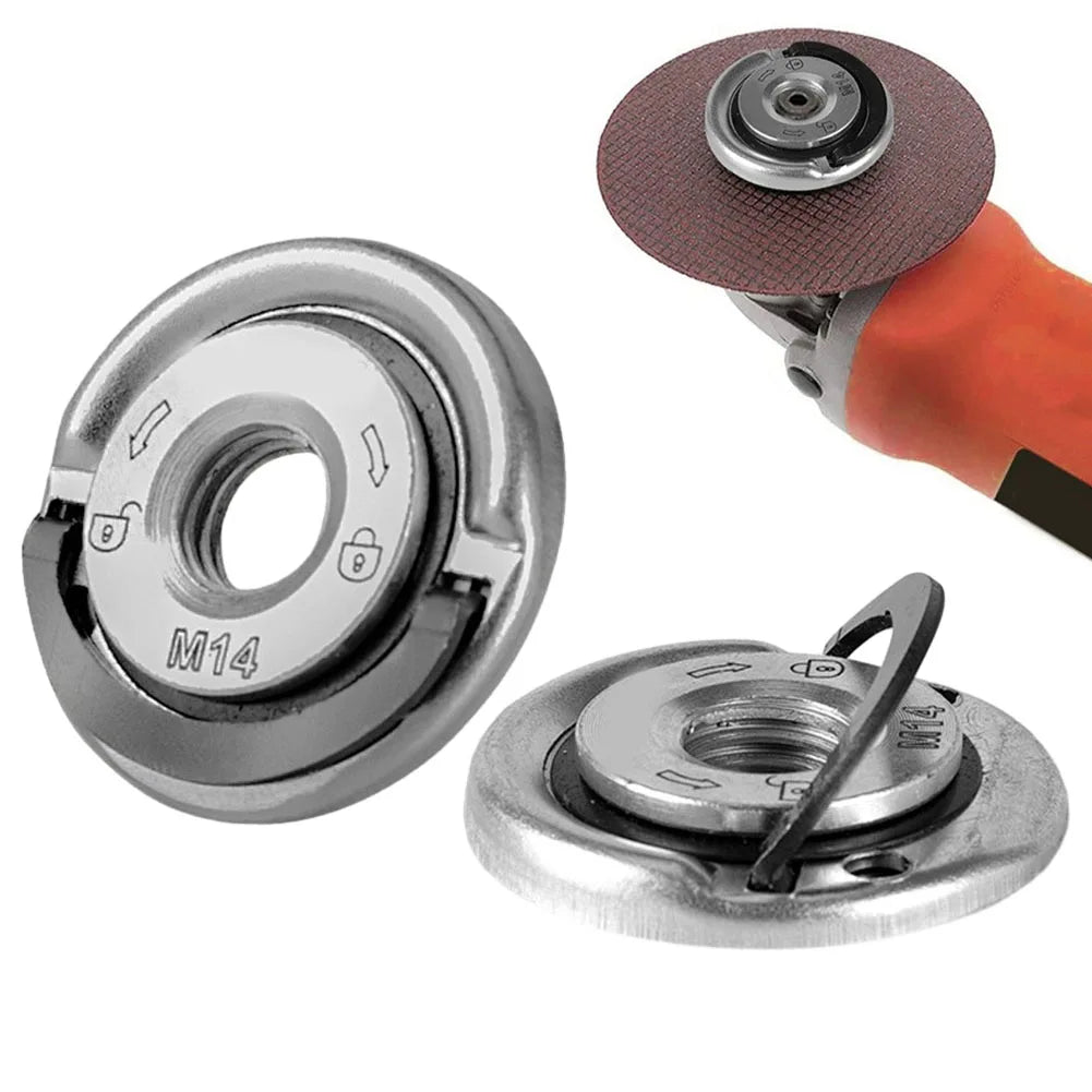 porca flange M14 esmerilhadeira, porca retenção disco esmerilhadeira, flange Milwaukee Multi Fixtec, porca M14 anti-vibração, porca trava disco angular, reposição flange esmerilhadeira, porca aço 45 esmerilhadeira, porca flange 45x9mm, trava disco esmerilhadeira segura, porca flange disco não solta