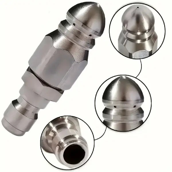 Bico de Limpeza de Tubulação - em Aço Inoxidável com Conexão Rápida 1/4"