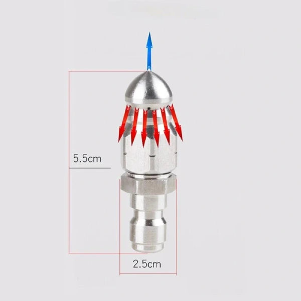 Bico de Limpeza de Tubulação - em Aço Inoxidável com Conexão Rápida 1/4"