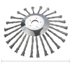 disco escova aço roçadeira, disco capina roçadeira gasolina, aço HS435 roçadeira, remove mato raízes roçadeira, disco limpeza terreno, roçadeira eixo 25mm acessório, capina sem esforço, disco escova sítio chácara, limpeza pesada roçadeira, disco escova grama grossa