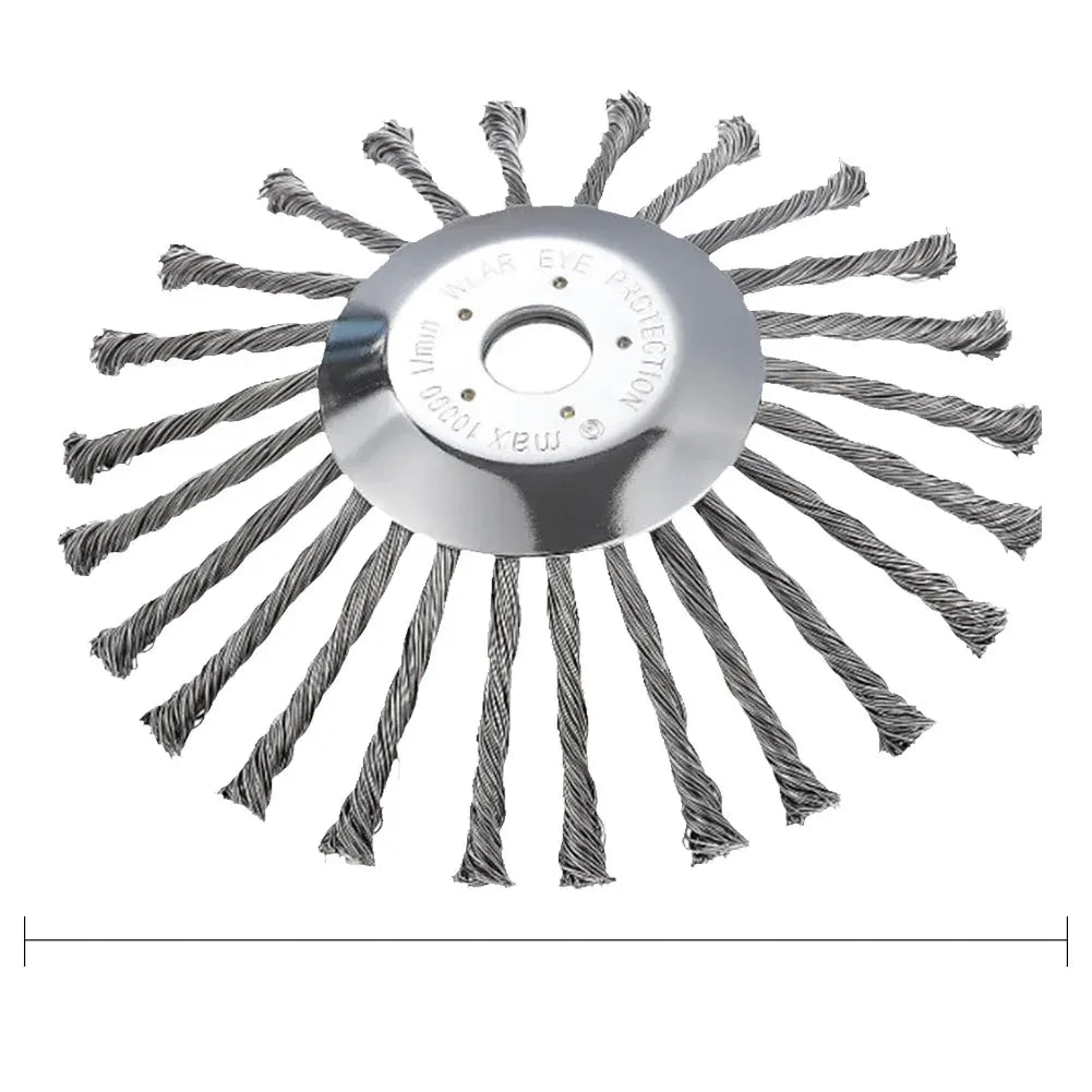 disco escova aço roçadeira, disco capina roçadeira gasolina, aço HS435 roçadeira, remove mato raízes roçadeira, disco limpeza terreno, roçadeira eixo 25mm acessório, capina sem esforço, disco escova sítio chácara, limpeza pesada roçadeira, disco escova grama grossa