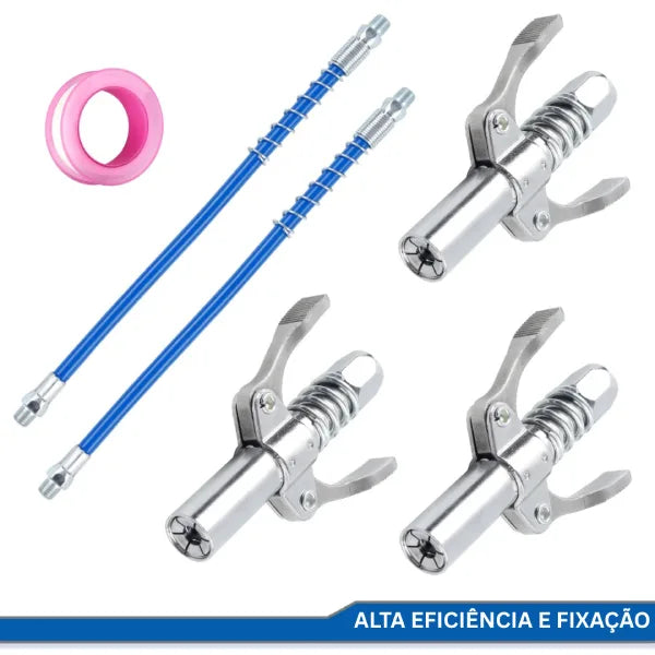 Pistola e Acoplador de Graxa de Alta Pressão - 2 em 1