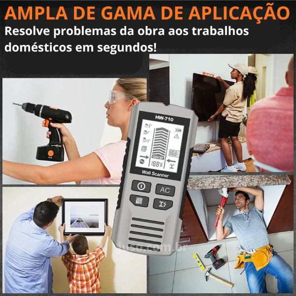 detector de parede 5 em 1, detector fio elétrico parede, detector metal viga madeira, detector parede display LCD, detector parede drywall concreto, scanner parede eletricista, detector parede alarme sonoro, detector parede antes furar, detector estrutural obra, detector parede portátil leve