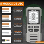 detector de parede 5 em 1, detector fio elétrico parede, detector metal viga madeira, detector parede display LCD, detector parede drywall concreto, scanner parede eletricista, detector parede alarme sonoro, detector parede antes furar, detector estrutural obra, detector parede portátil leve