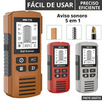 detector de parede 5 em 1, detector fio elétrico parede, detector metal viga madeira, detector parede display LCD, detector parede drywall concreto, scanner parede eletricista, detector parede alarme sonoro, detector parede antes furar, detector estrutural obra, detector parede portátil leve