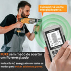 detector de parede 5 em 1, detector fio elétrico parede, detector metal viga madeira, detector parede display LCD, detector parede drywall concreto, scanner parede eletricista, detector parede alarme sonoro, detector parede antes furar, detector estrutural obra, detector parede portátil leve