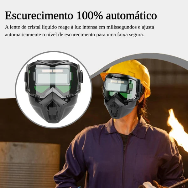 Máscara de Soldagem com Escurecimento Automático + Brinde