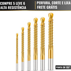 Kit Brocas de TitaniumTwist 3 em 1 - Perfura, Corta e Lixa