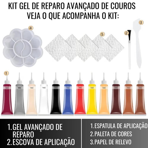 Kit Gel Reparador Avançado para Couro -  Alta Qualidade e Resistente