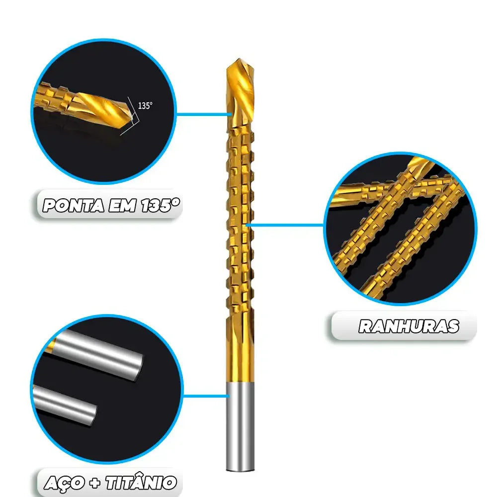 Brocas de TitaniumTwist 3 em 1 - Perfura, Corta e Lixa [Compre 5 leve 6]