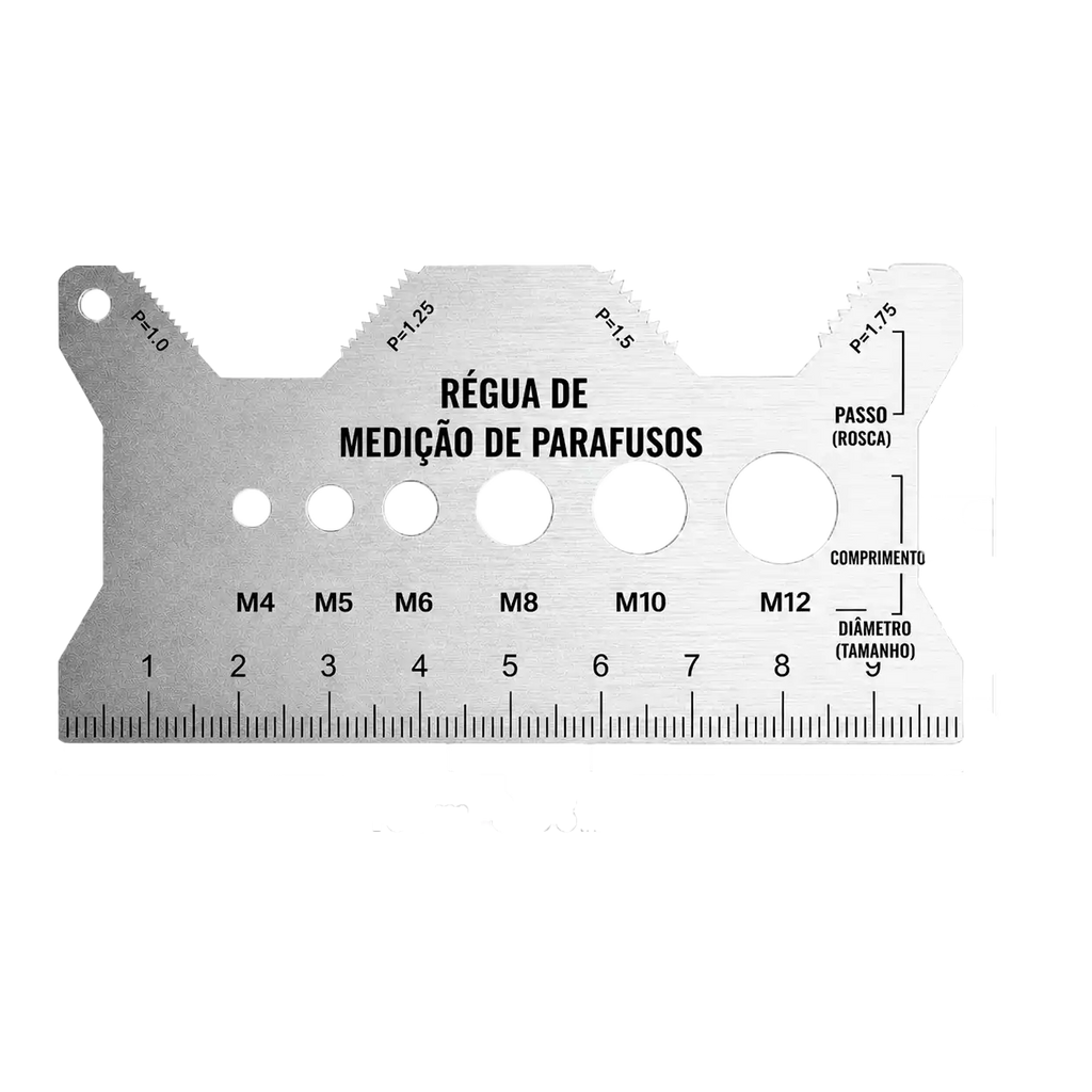 Medidor de Parafusos Dupla Face - Aço de Alta Durabilidade - ParaFix