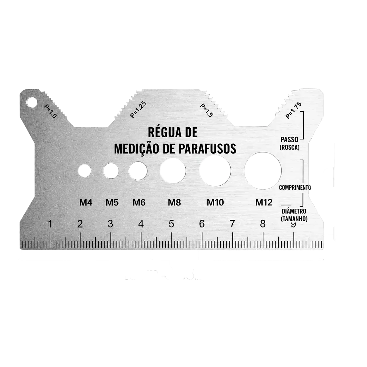 Medidor de Parafusos Dupla Face - Aço de Alta Durabilidade - ParaFix