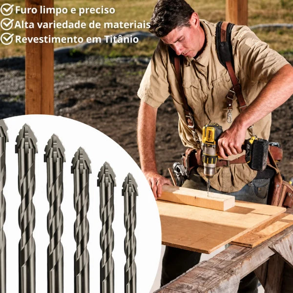 Kit Brocas Excêntricas em Titânio - Furo Limpo TitanDrill Pro [COMPRE 5 LEVE 6]