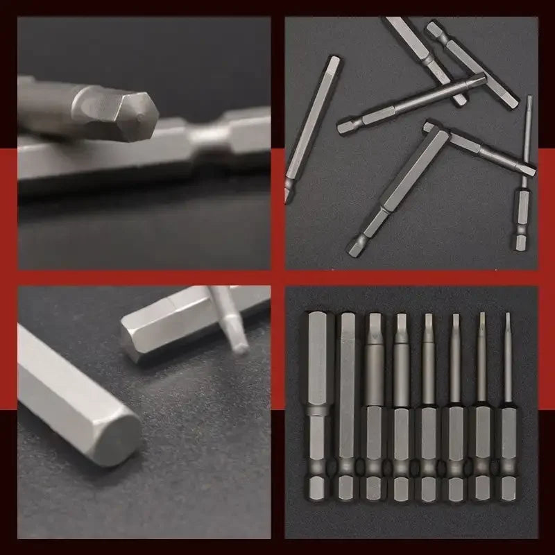 Kit 8 Brocas Sextavadas de Aço Magnéticas