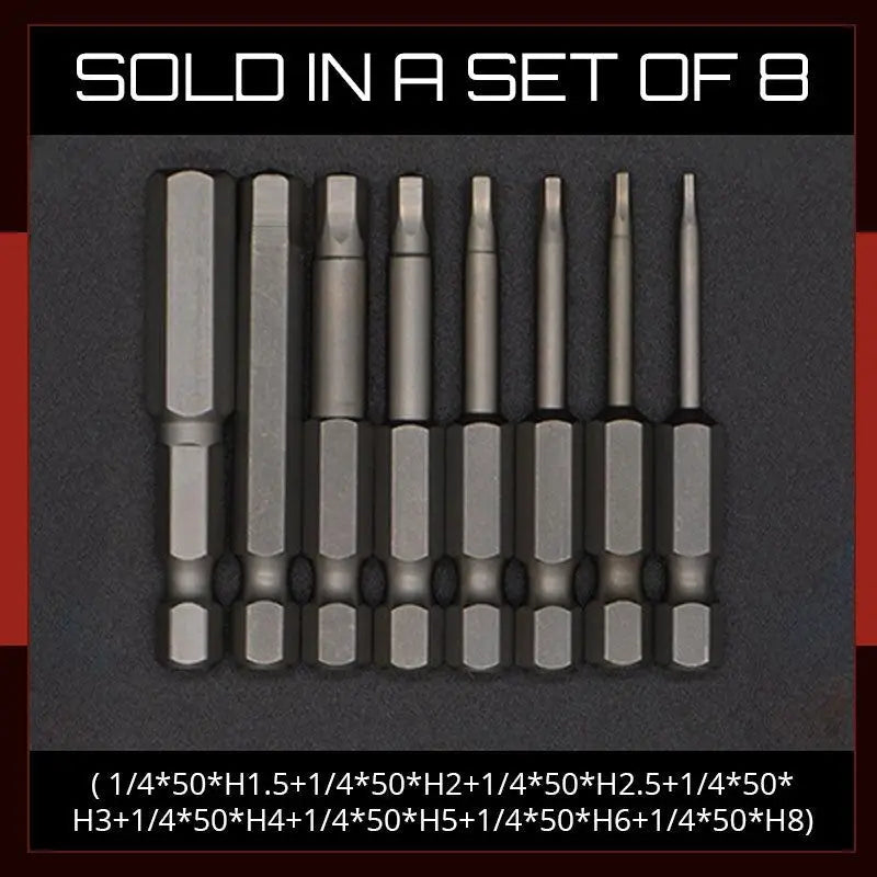 Kit 8 Brocas Sextavadas de Aço