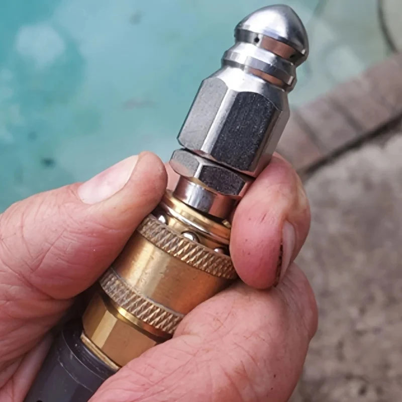 Bico de Limpeza de Tubulação - em Aço Inoxidável com Conexão Rápida 1/4"