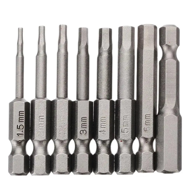 Kit 8 Brocas Sextavadas de Aço