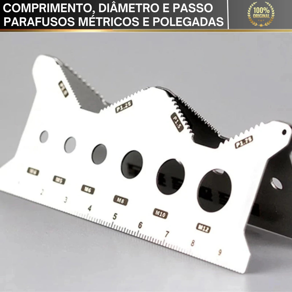 Medidor de Parafusos Dupla Face - Aço de Alta Durabilidade - ParaFix