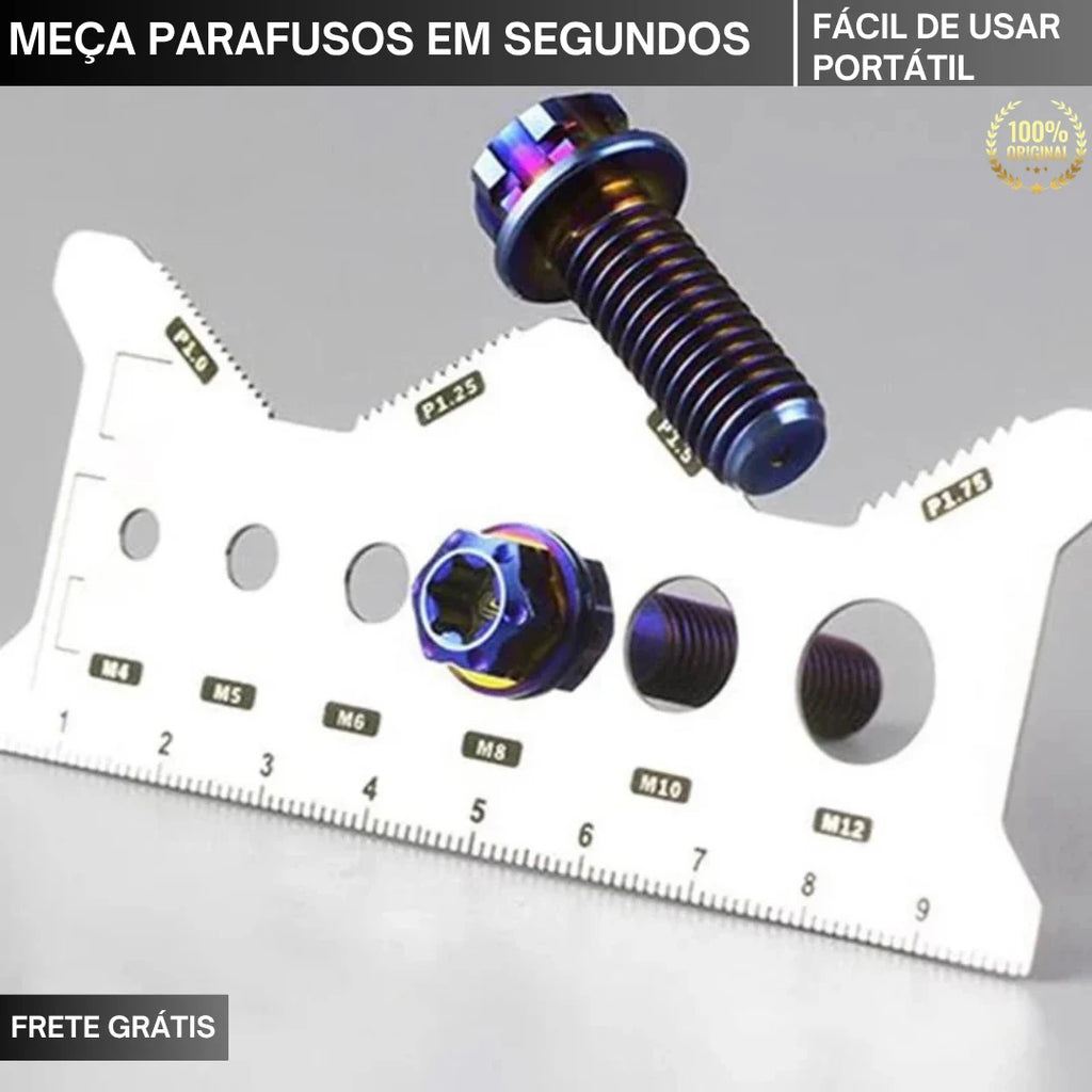 Medidor de Parafusos Dupla Face - Aço de Alta Durabilidade - ParaFix