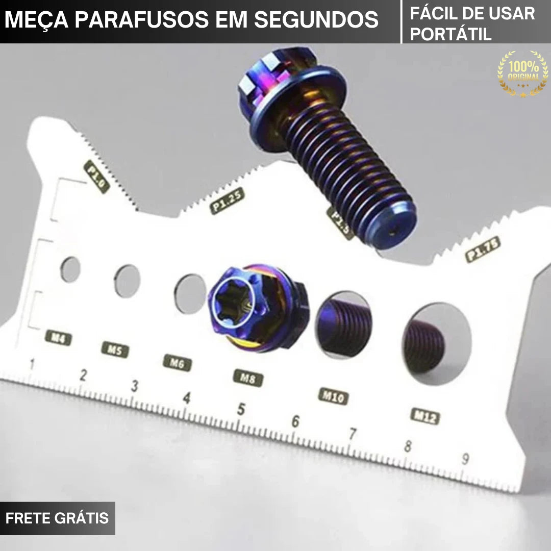 Medidor de Parafusos Dupla Face - Aço de Alta Durabilidade - ParaFix