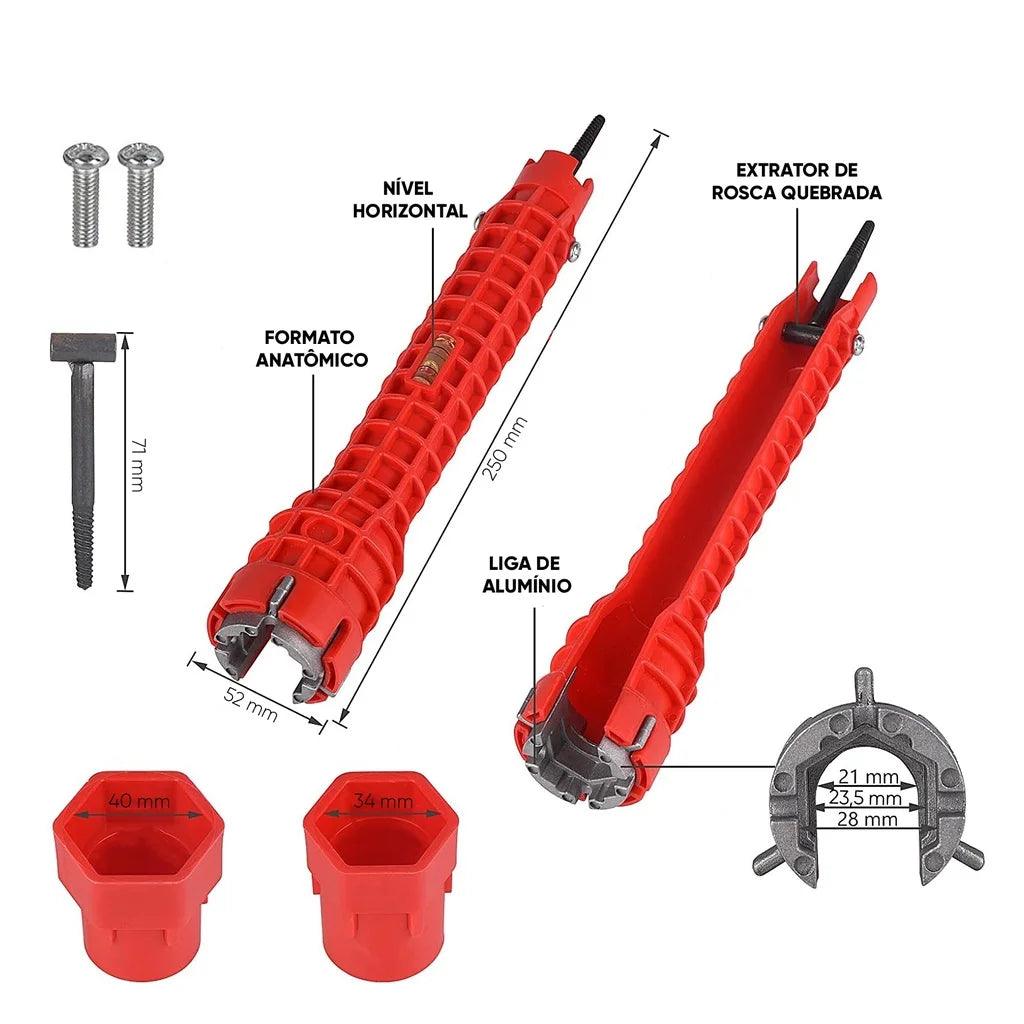 Chave Inteligente 8 em 1 Adaptativa - Para Reparos Caseiros