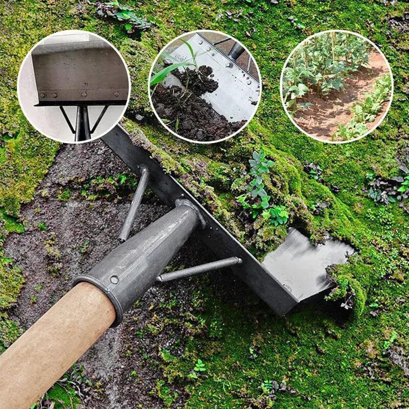 pá multiuso jardim aço, pá ergonômica capina, remove ervas daninhas pá, pá aço inoxidável jardim, ferramenta capinar musgo, raspador jardim aço, pá limpeza sem ajoelhar, ferramenta jardinagem compacta, pá borda afiada cavar, limpeza jardim sem esforço