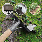 pá multiuso jardim aço, pá ergonômica capina, remove ervas daninhas pá, pá aço inoxidável jardim, ferramenta capinar musgo, raspador jardim aço, pá limpeza sem ajoelhar, ferramenta jardinagem compacta, pá borda afiada cavar, limpeza jardim sem esforço