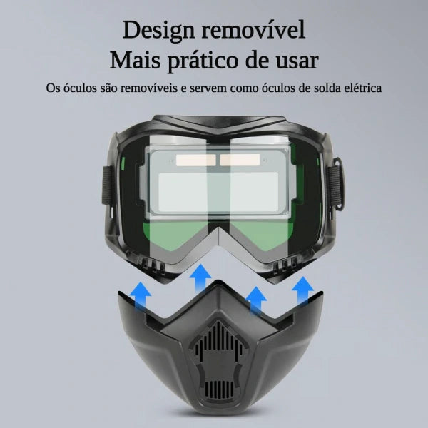 Máscara de Soldagem com Escurecimento Automático + Brinde